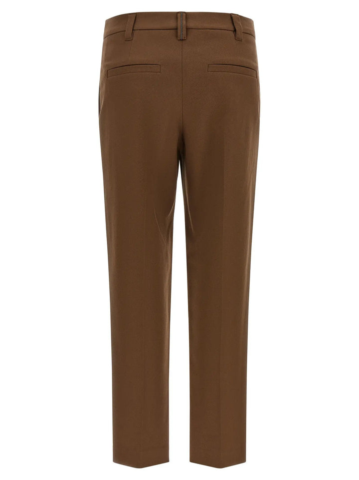 Brunello Cucinelli Brown Cotton Cropped Pants