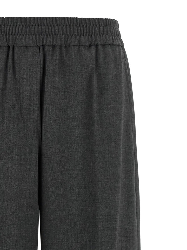 Brunello Cucinelli Gray Virgin Wool Flared Pants