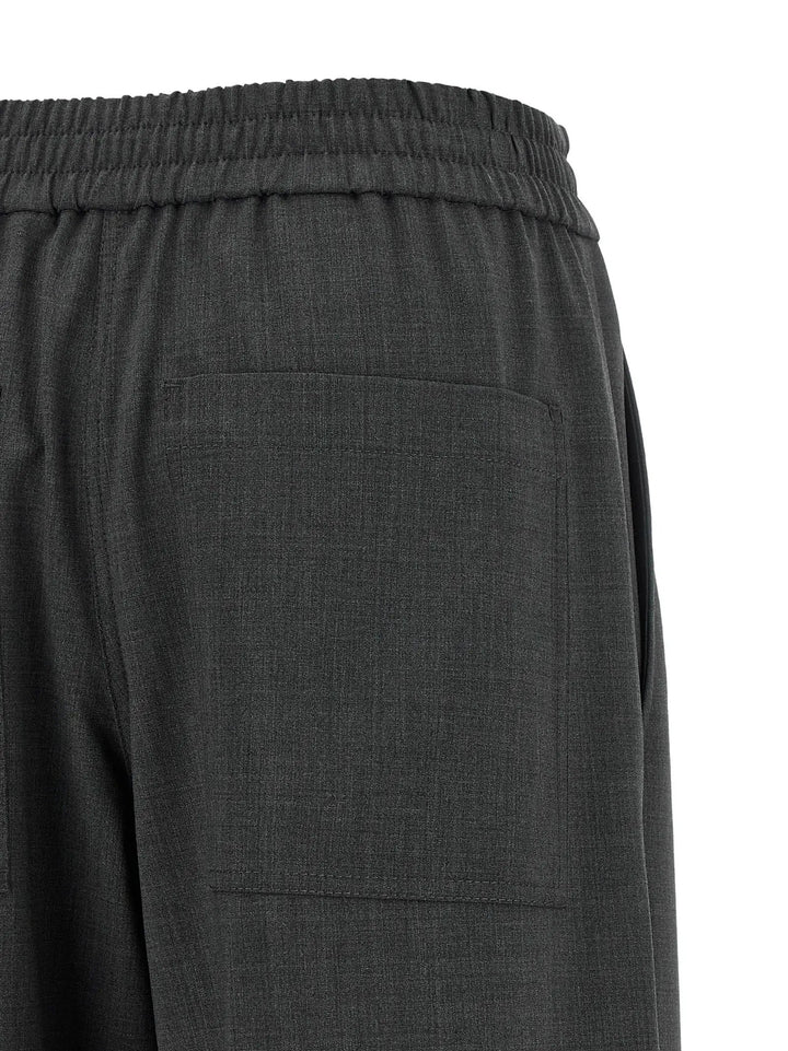 Brunello Cucinelli Gray Virgin Wool Flared Pants