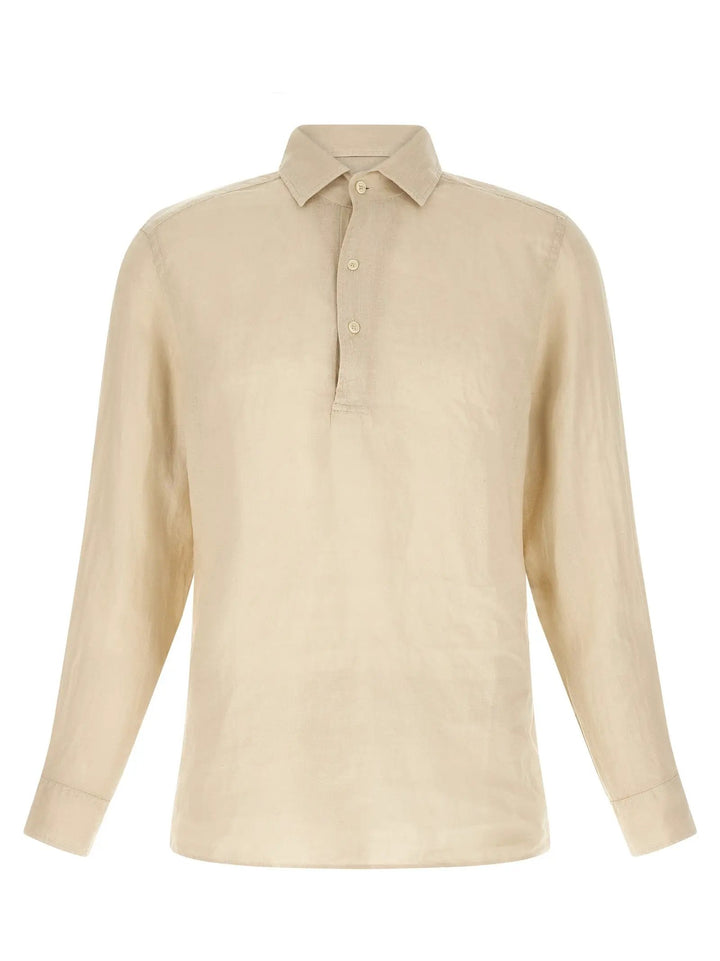 MC2 Saint Barth Beige Linen Polo Shirt