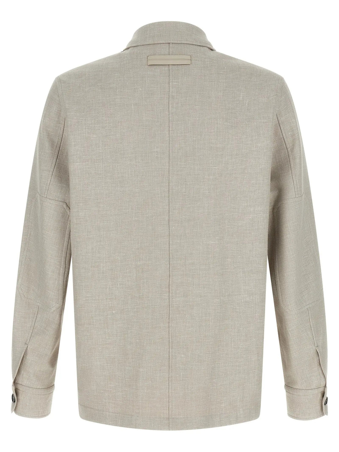 ZEGNA Gray Linen Blouse