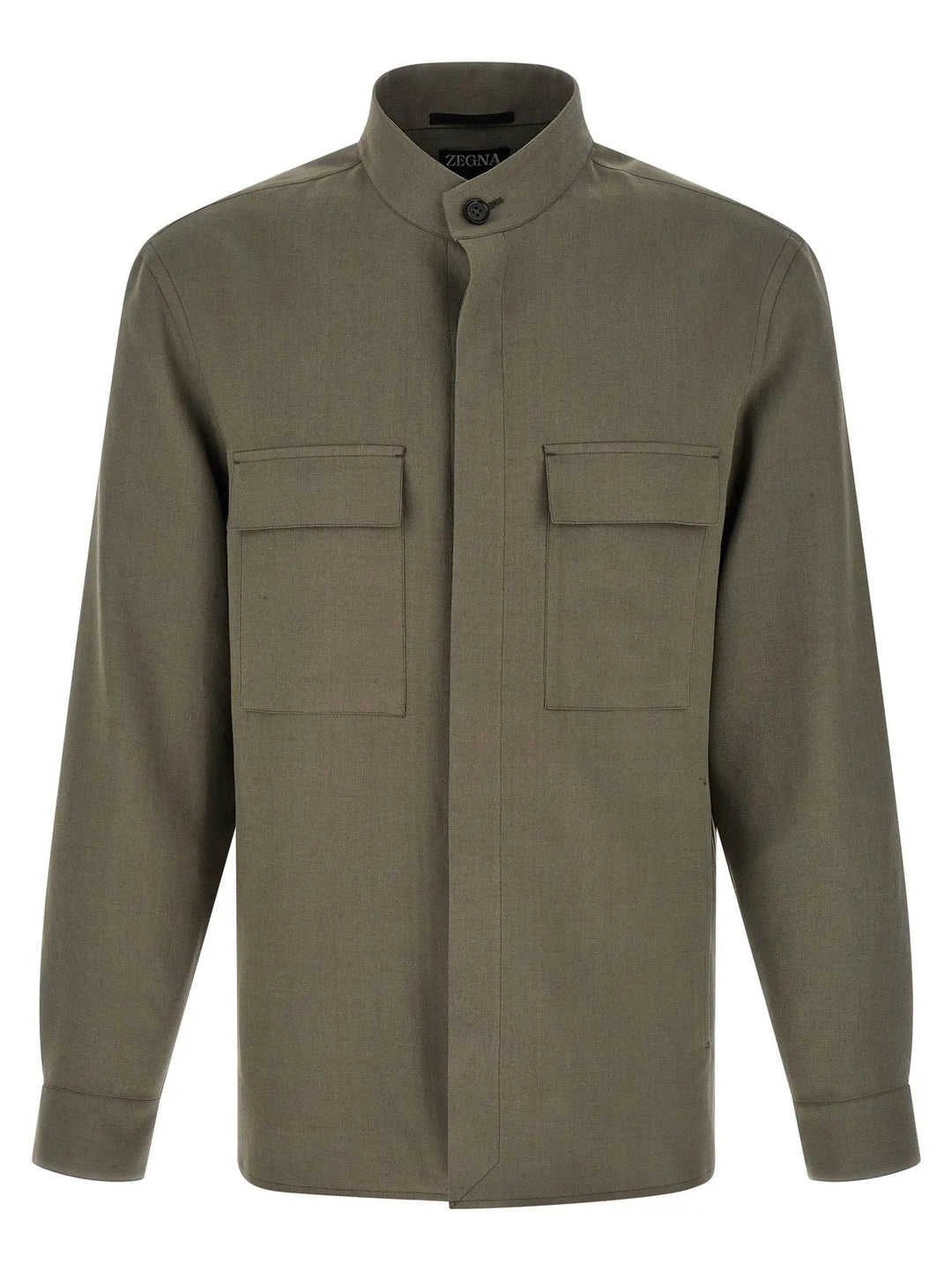 ZEGNA Gray Linen Blouse