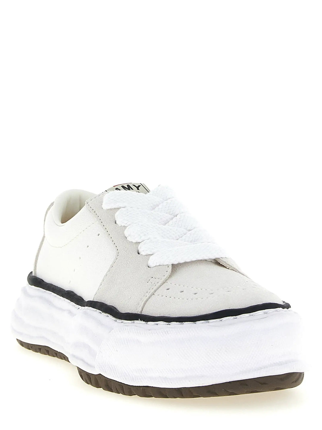 Maison Mihara Yasuhiro Sample Sale | Maison Mihara Yasuhiro White Cowhide Platform Sneakers - | Designer outlet