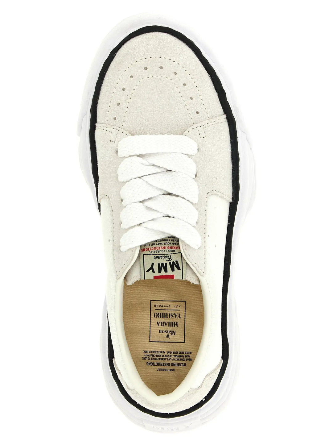 Maison Mihara Yasuhiro Sample Sale | Maison Mihara Yasuhiro White Cowhide Platform Sneakers - | Designer outlet