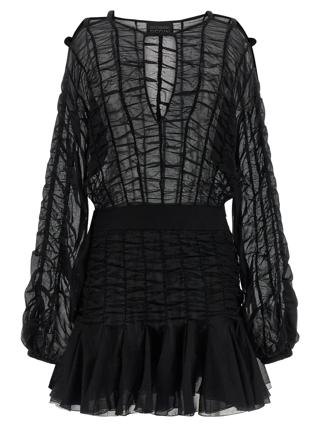 Giovanni Bedin Black Cotton Short Dress