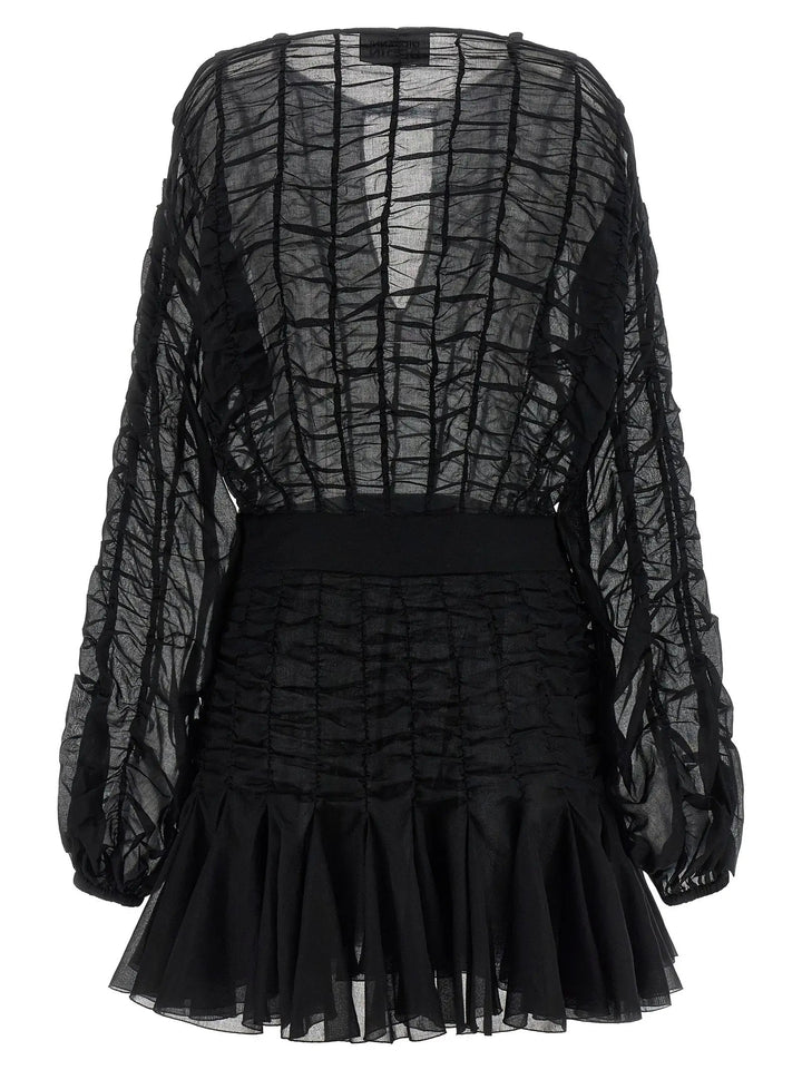 Giovanni Bedin Black Cotton Short Dress