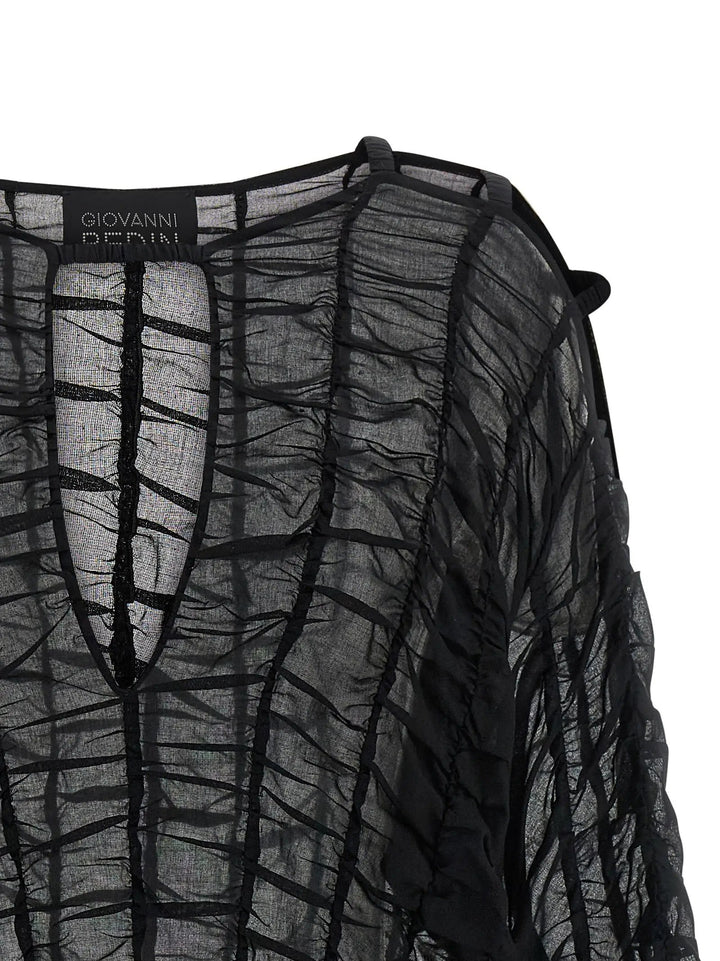 Giovanni Bedin Black Cotton Short Dress