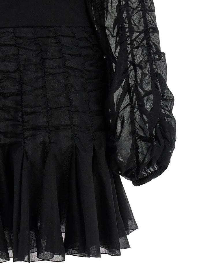 Giovanni Bedin Black Cotton Short Dress