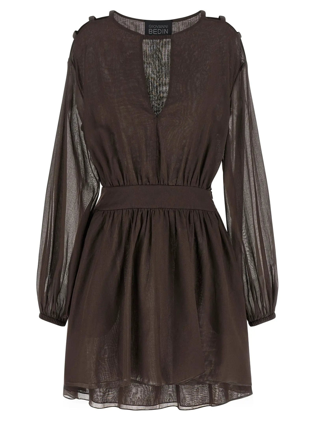 Giovanni Bedin Brown Cotton Short Dress
