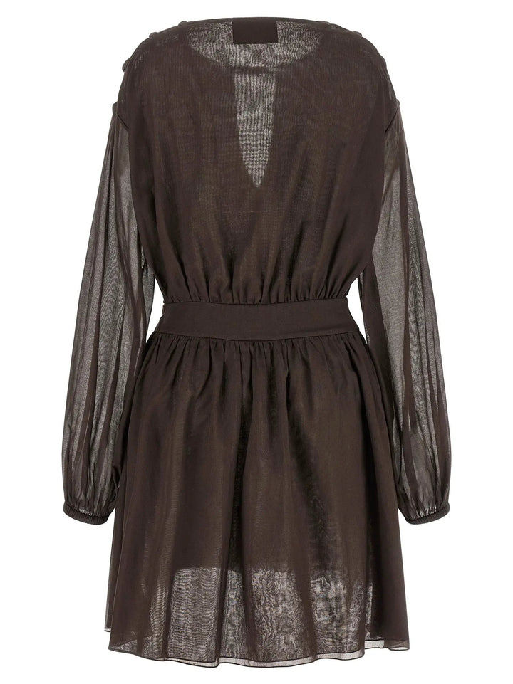 Giovanni Bedin Brown Cotton Short Dress