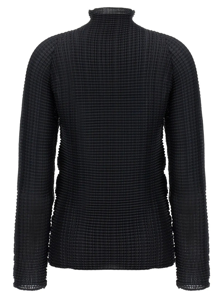 Issey Miyake Black Polyester Cardigan
