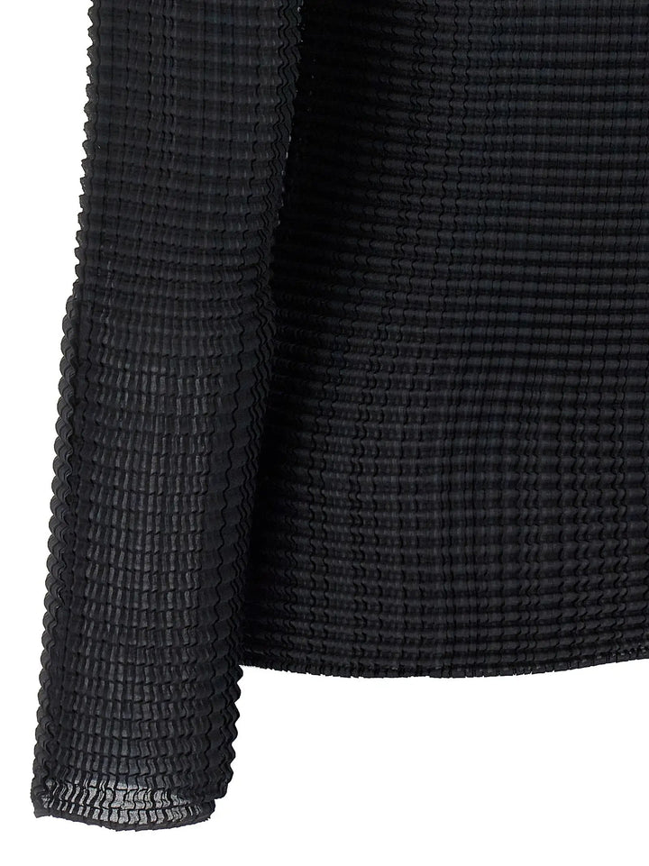 Issey Miyake Black Polyester Cardigan