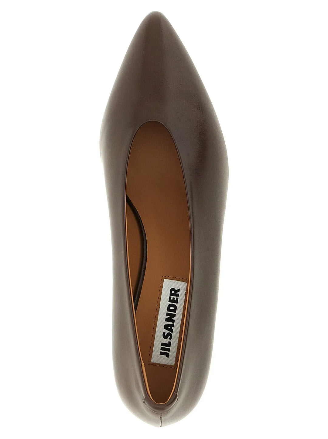 Jil Sander Brown Calfskin Mid Heel Pumps