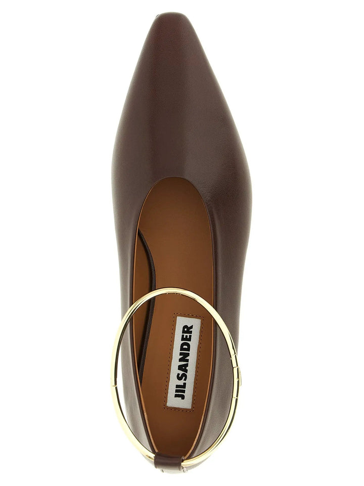 Jil Sander Brown Goatskin Ballet Flats