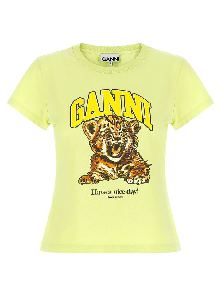 Ganni Bicolor Cotton T-Shirt