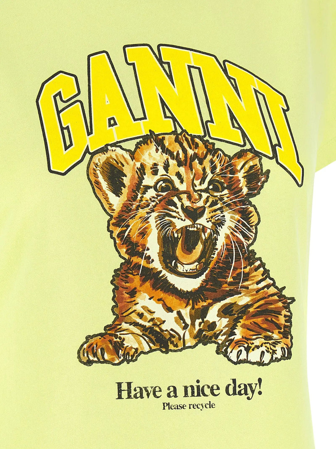 Ganni Bicolor Cotton T-Shirt