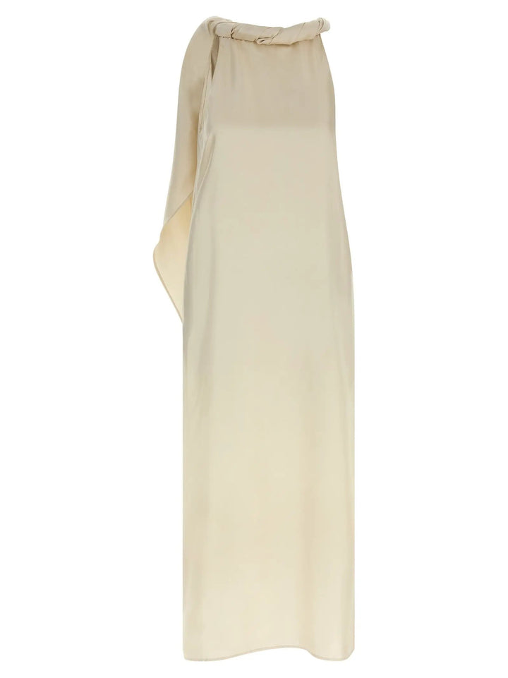 Loulou De Saison Sample Sale | Loulou De Saison Beige Silk Midi Dress - | Designer outlet