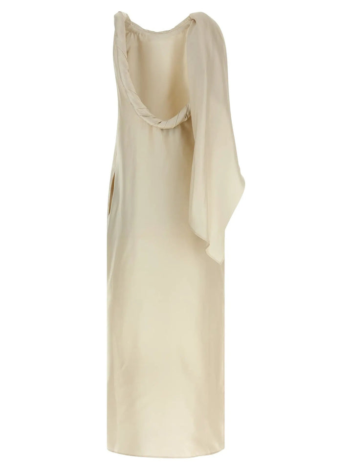 Loulou De Saison Sample Sale | Loulou De Saison Beige Silk Midi Dress - | Designer outlet