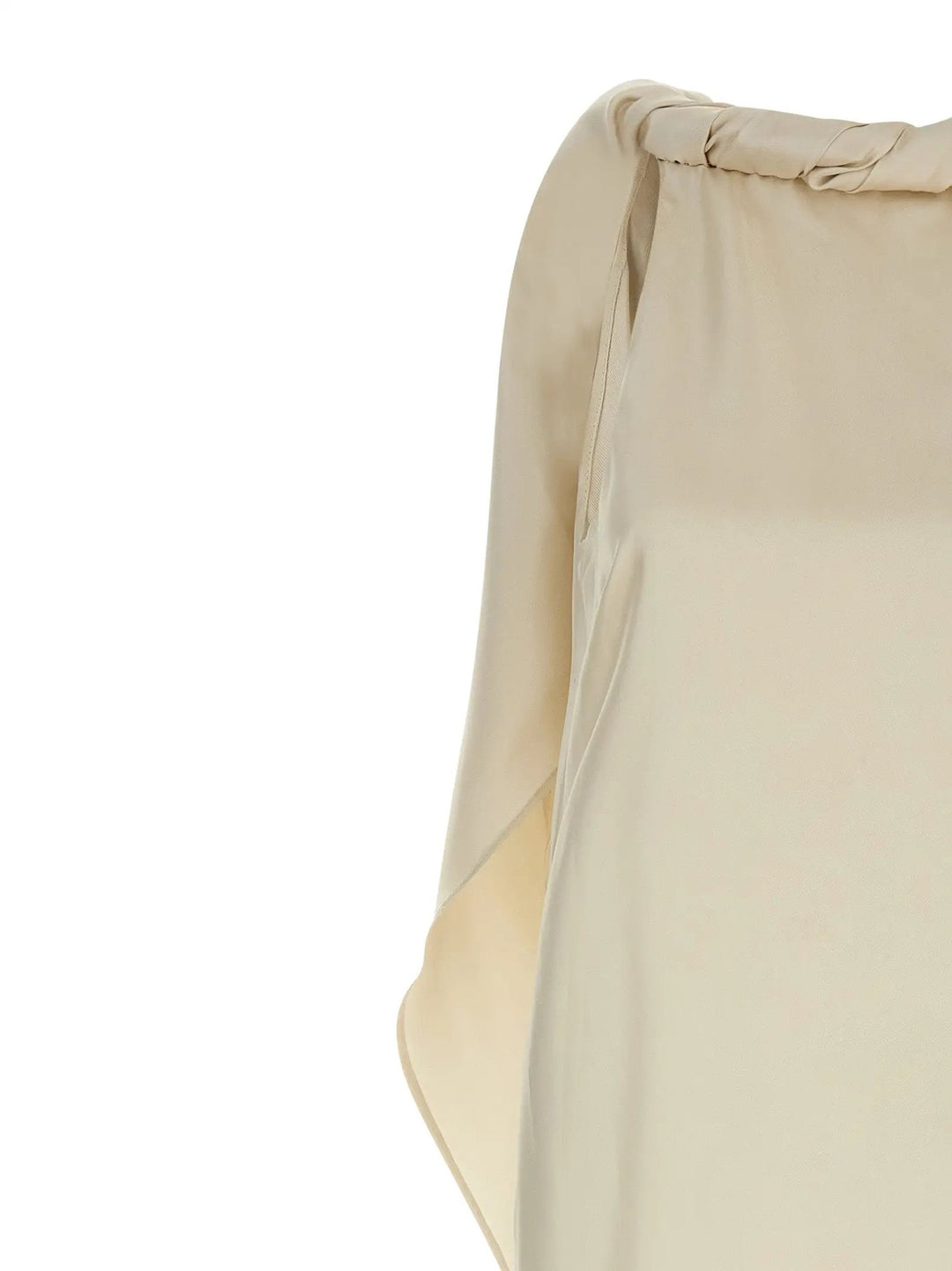 Loulou De Saison Sample Sale | Loulou De Saison Beige Silk Midi Dress - | Designer outlet