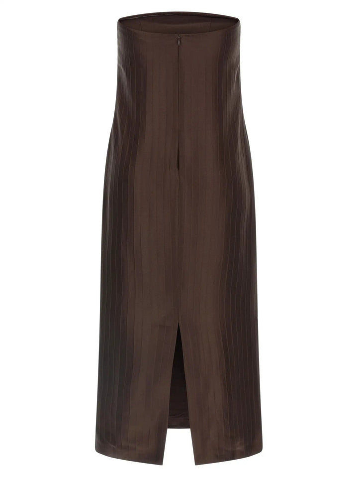 Loulou De Saison Brown Viscose Midi Dress