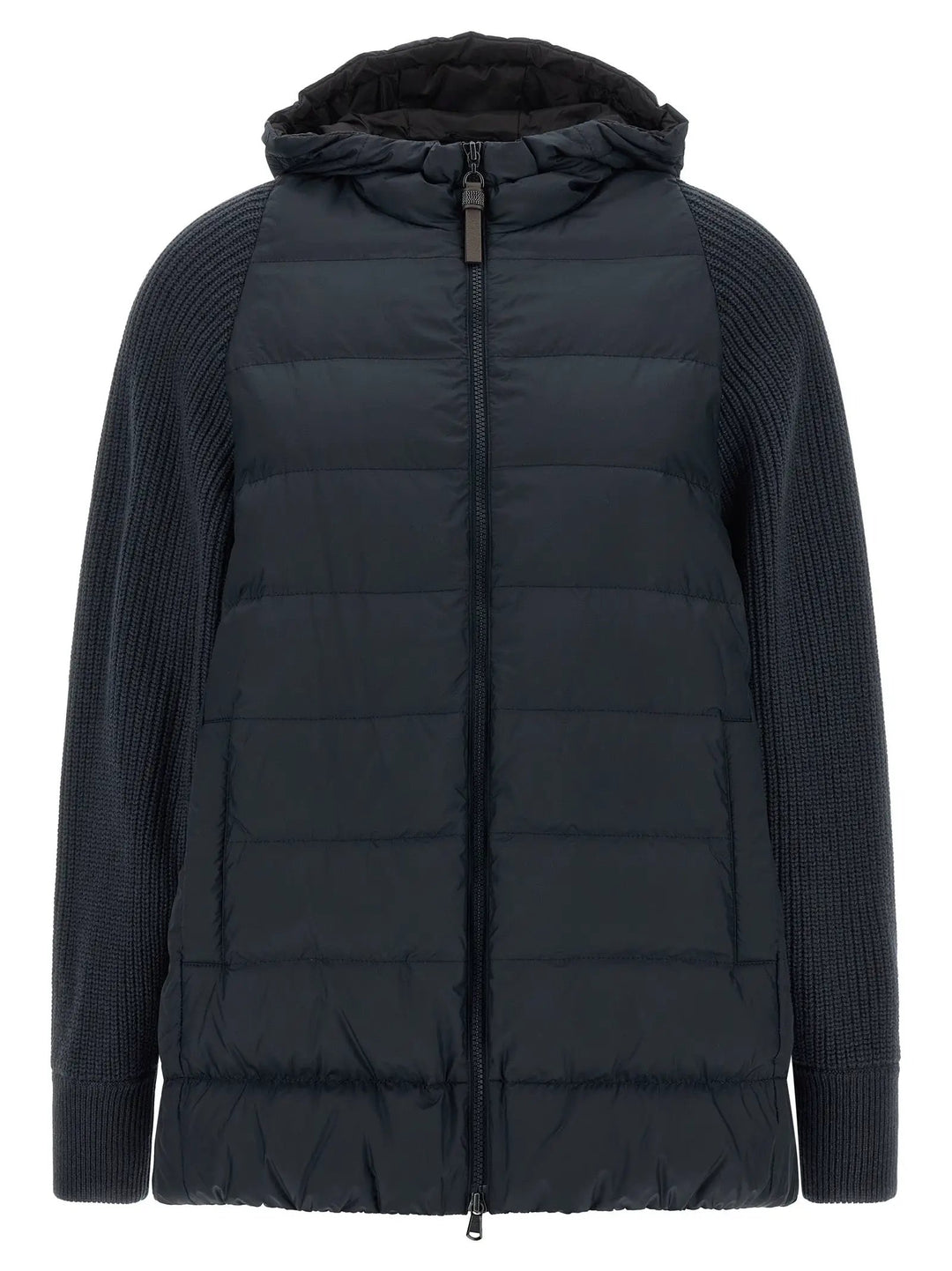 Brunello Cucinelli Blue Polyester Full-Length Jacket