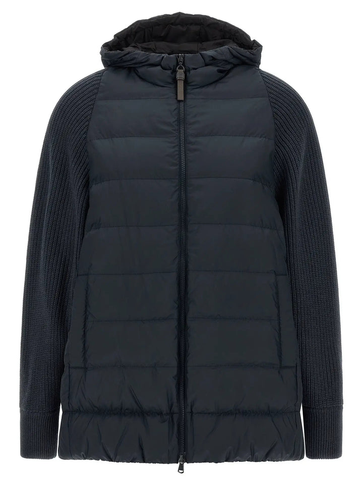 Brunello Cucinelli Blue Polyester Full-Length Jacket