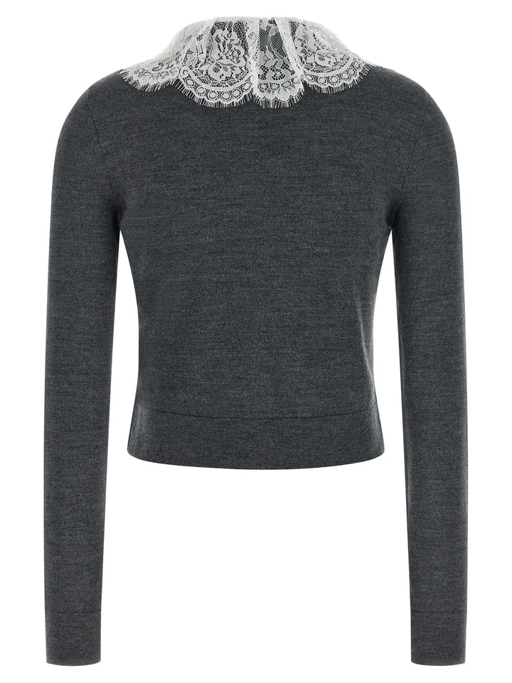 Self-Portrait Gray Wool Cardigan