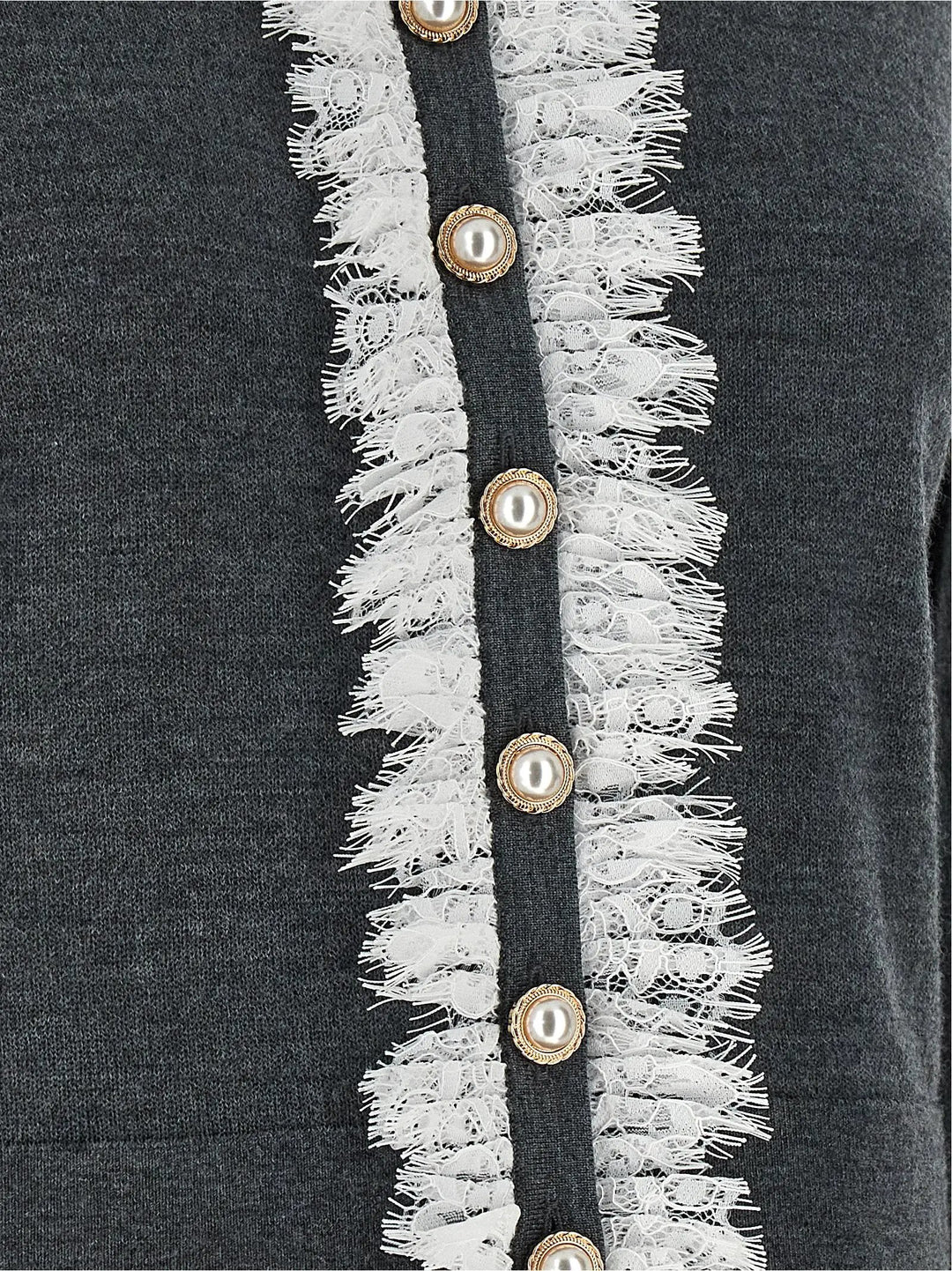 Self-Portrait Gray Wool Cardigan