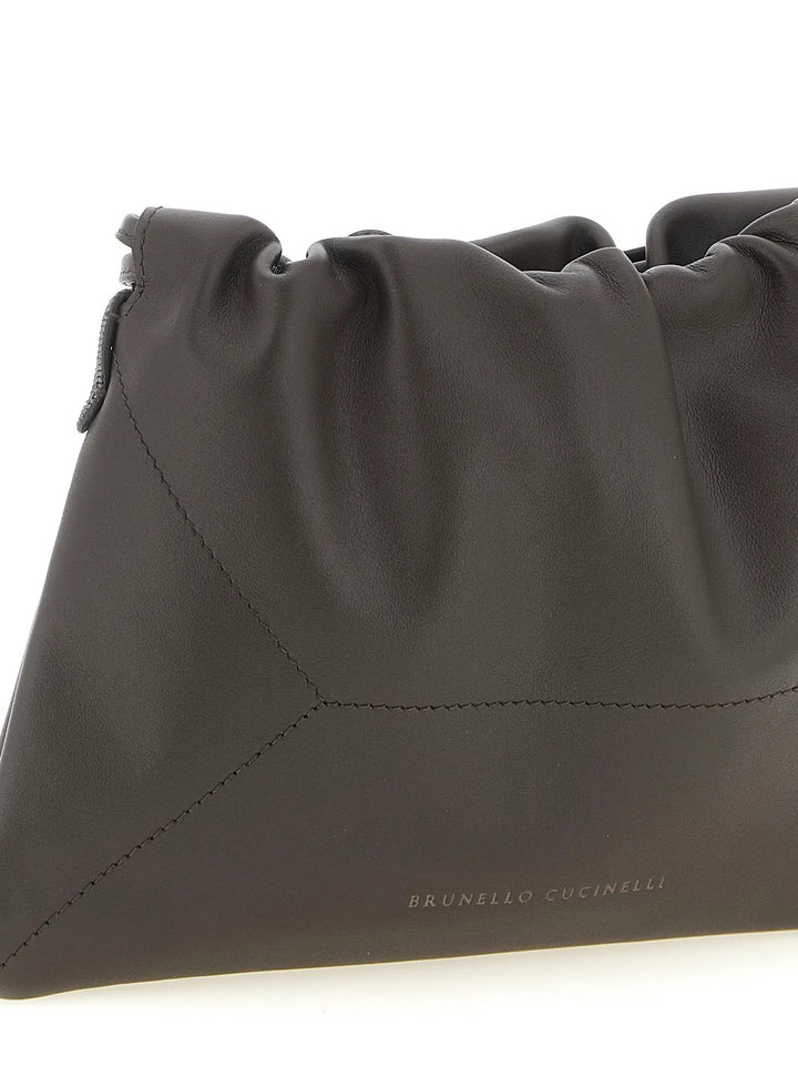 Brunello Cucinelli Brown Calfskin Clutch Bag