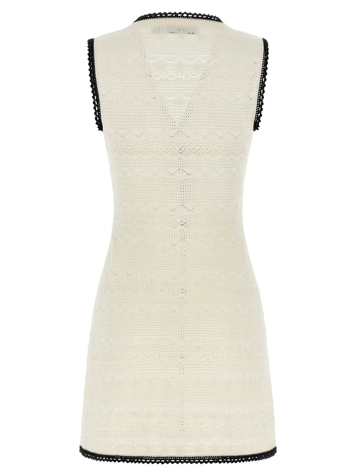 Self-Portrait Bicolor Cotton Short Dress