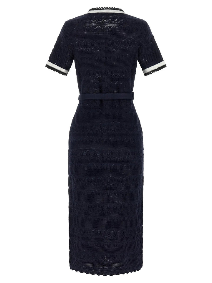 Self-Portrait Blue Cotton Midi Dress