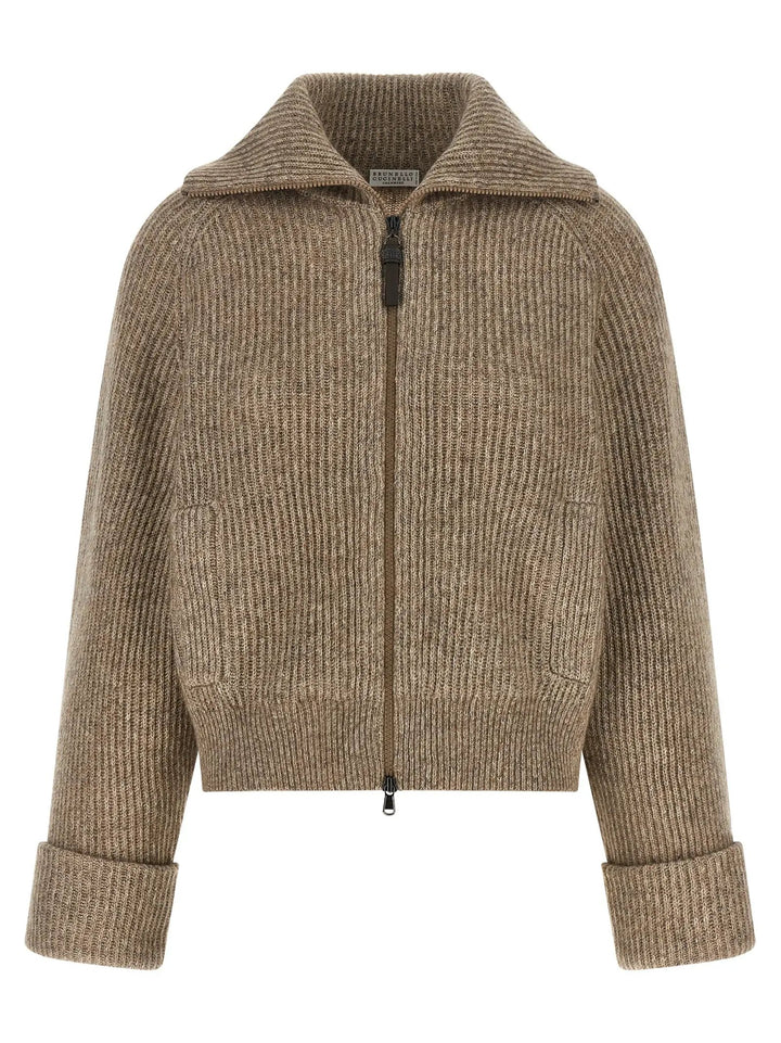 Brunello Cucinelli Beige Cashmere Cardigan