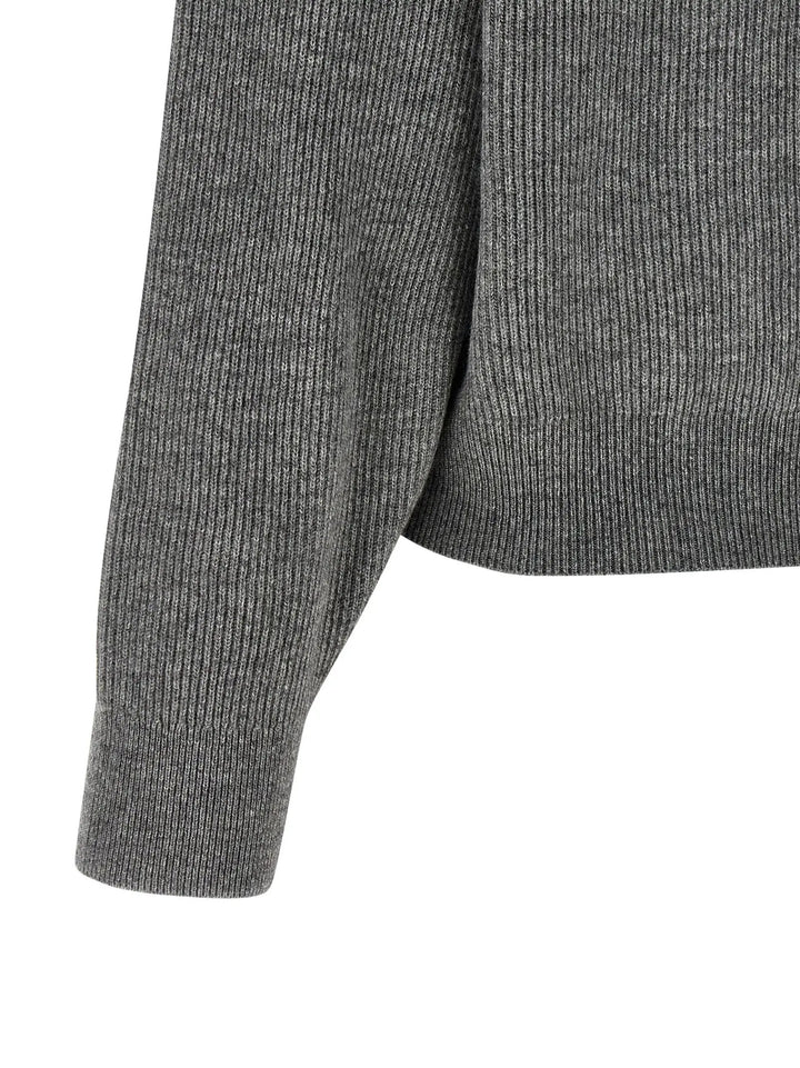 Brunello Cucinelli Gray Virgin Wool Cardigan
