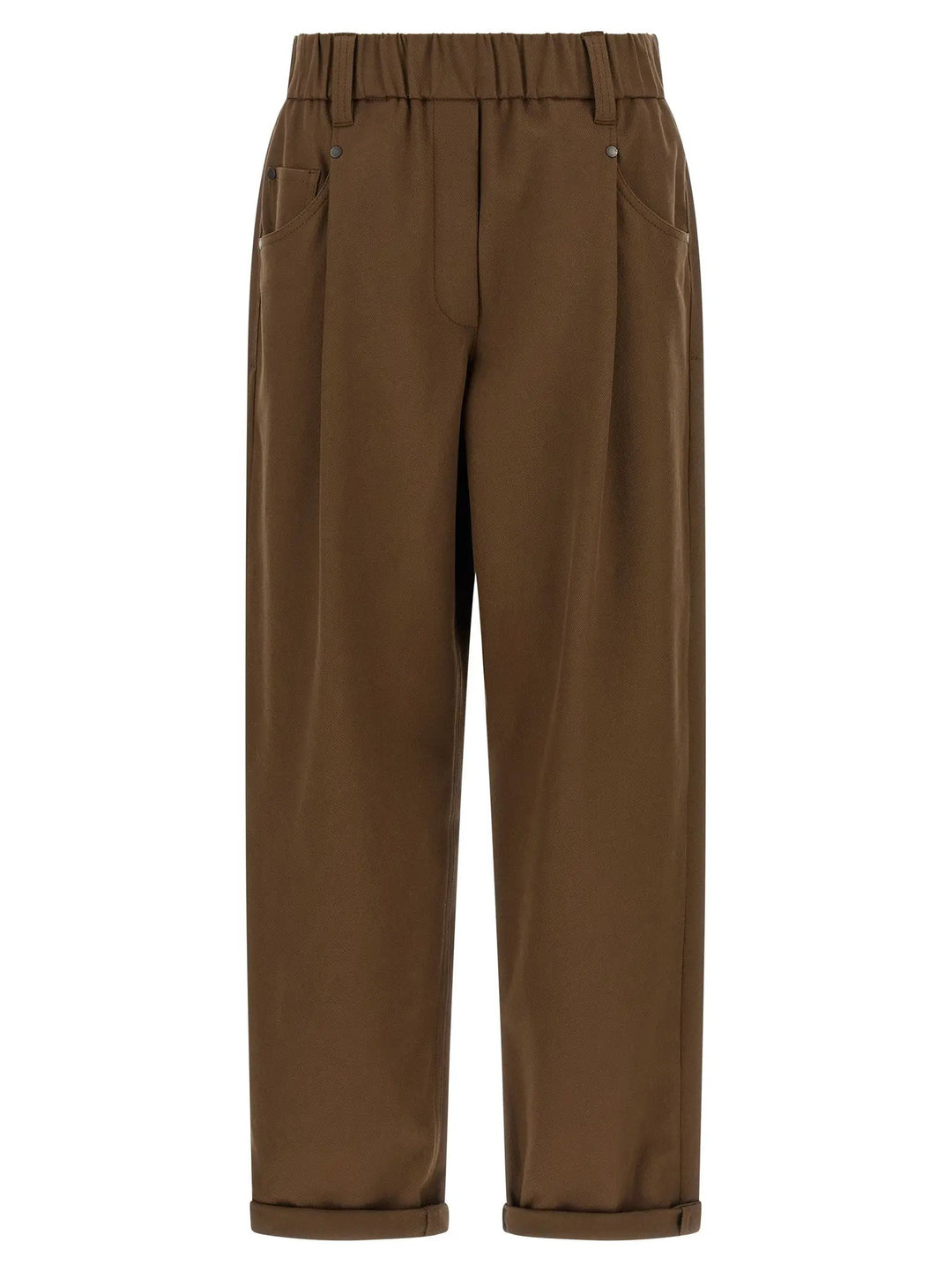 Brunello Cucinelli Brown Cotton Casual Pants