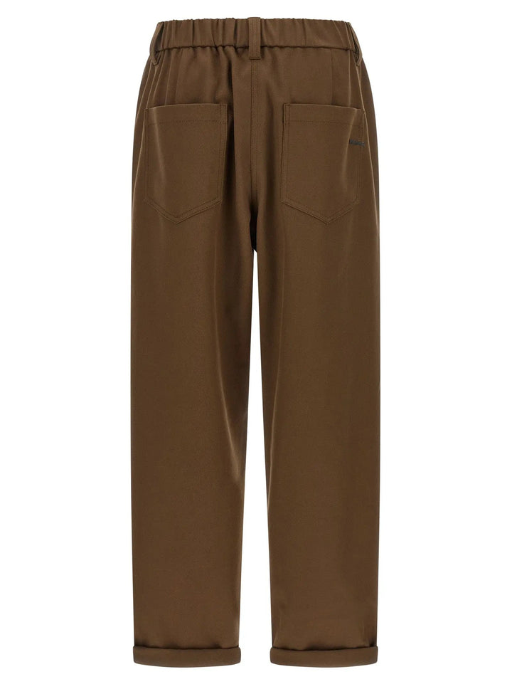Brunello Cucinelli Brown Cotton Casual Pants