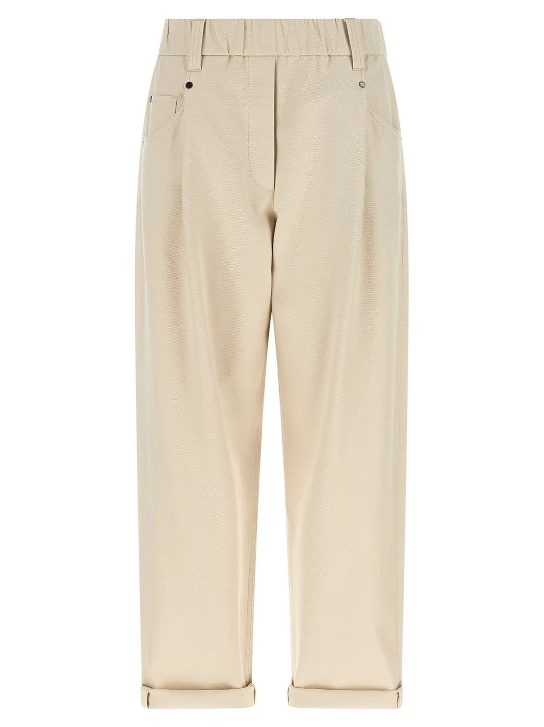Brunello Cucinelli Beige Cotton Casual Pants