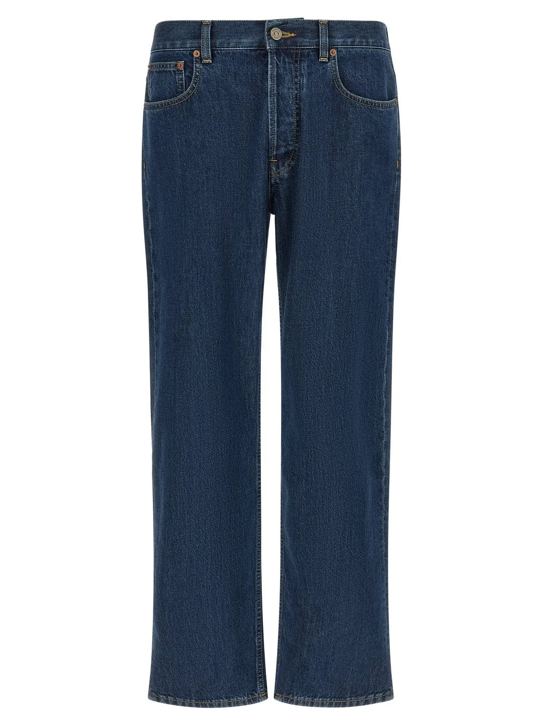 Valentino Garavani Blue Cotton Straight-Leg Jeans