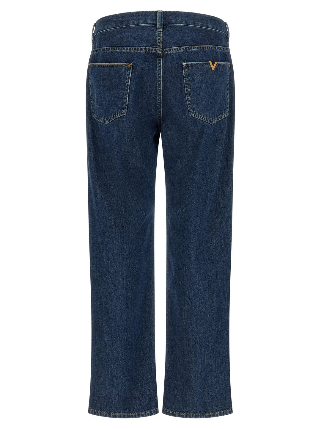 Valentino Garavani Blue Cotton Straight-Leg Jeans