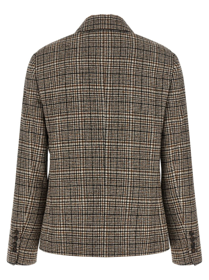 Brunello Cucinelli Beige Alpaca Leather Blazer