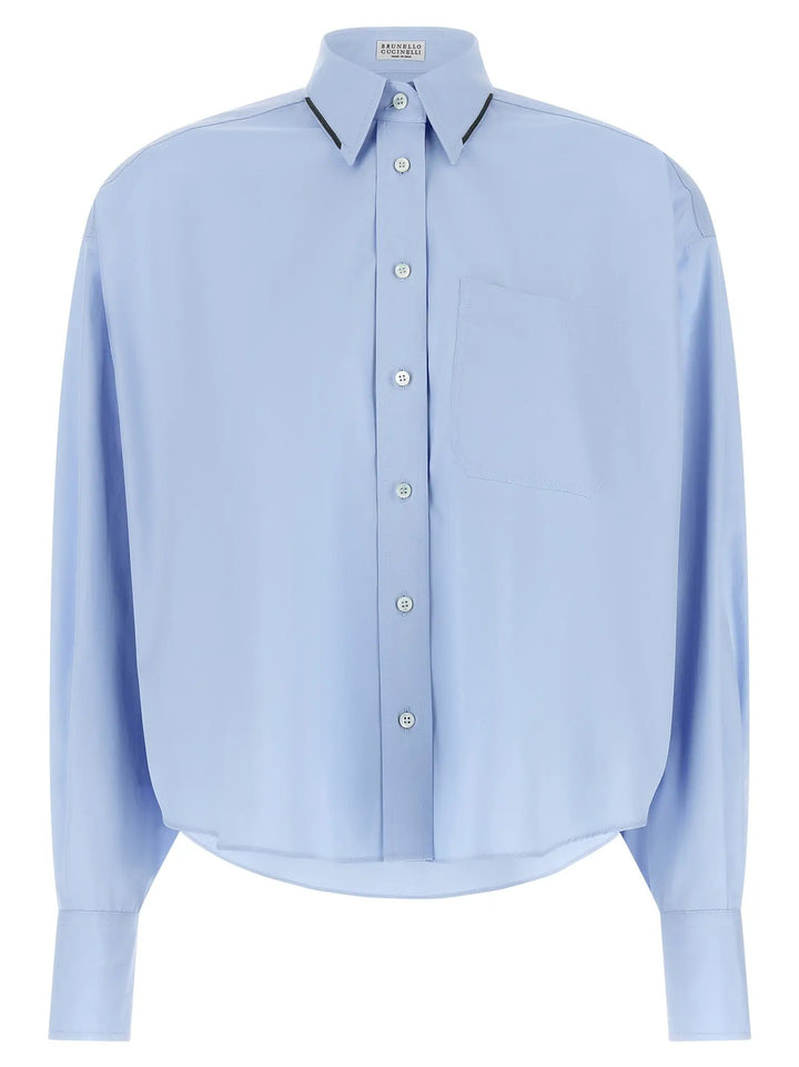 Brunello Cucinelli Blue Cotton Blouse