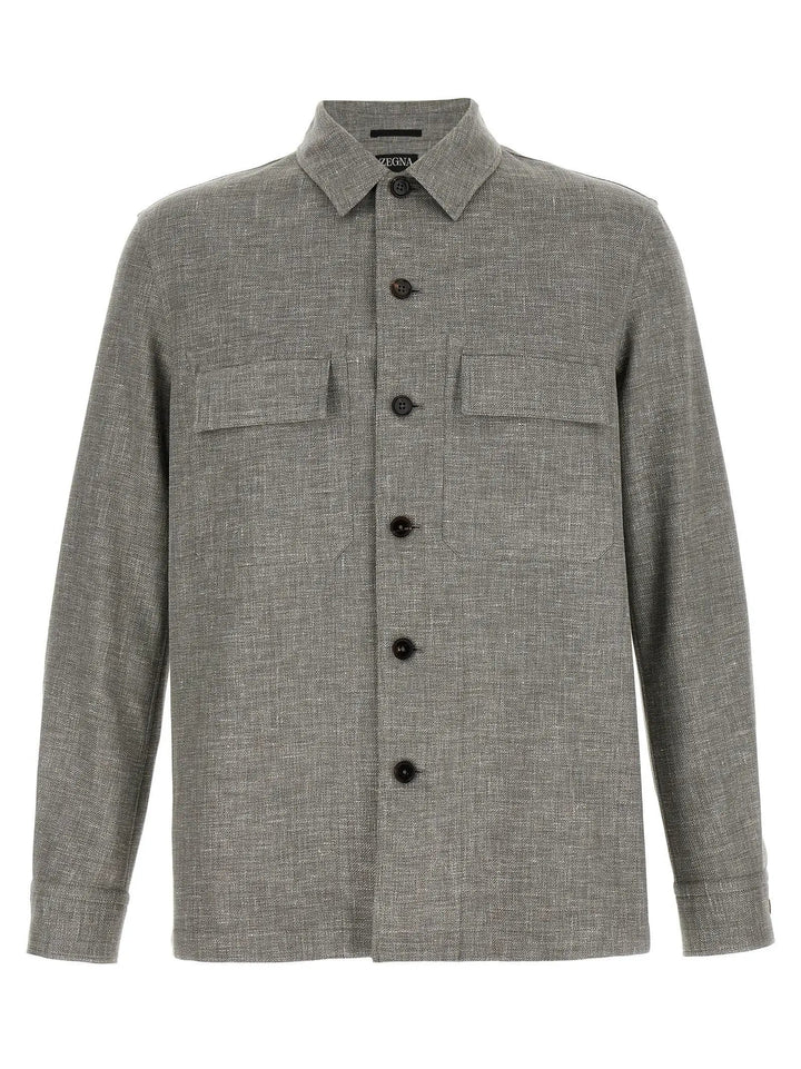 ZEGNA Beige Linen Blouse