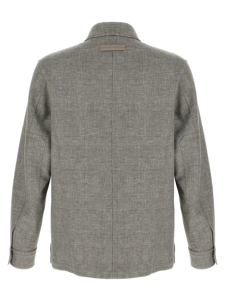 ZEGNA Beige Linen Blouse