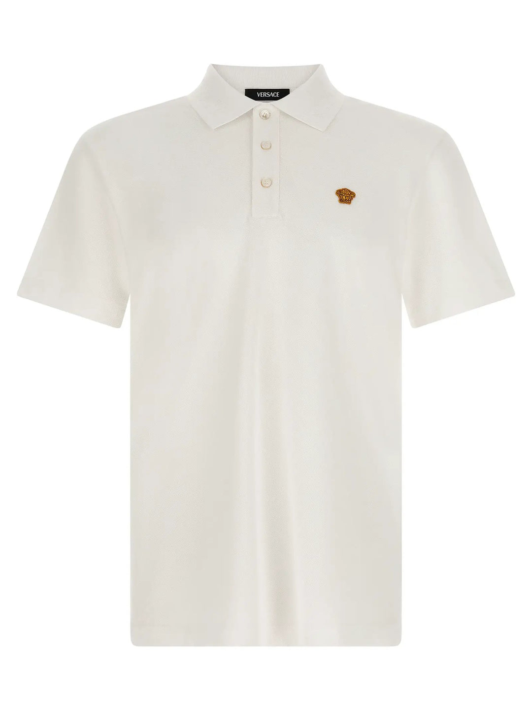 Versace White Cotton Polo Shirt