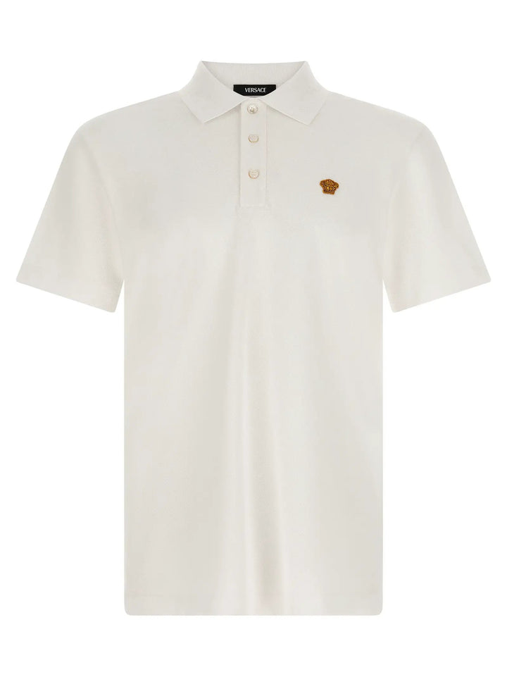 Versace White Cotton Polo Shirt