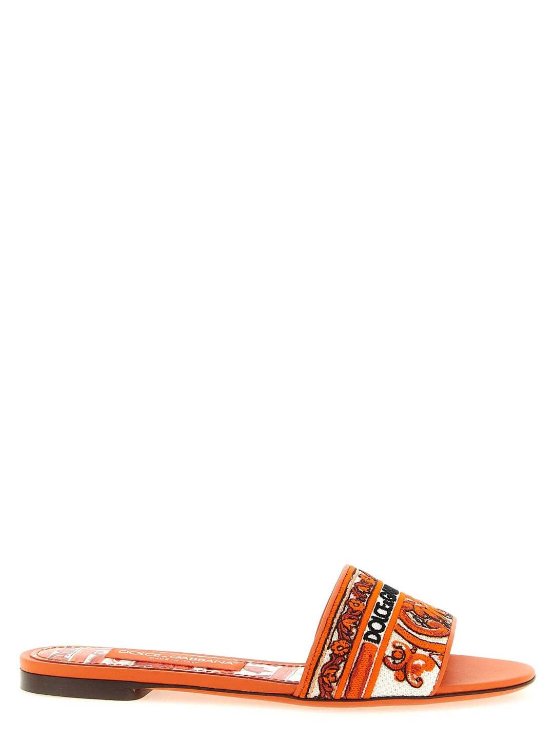 Dolce &amp; Gabbana Orange Cotton Slides