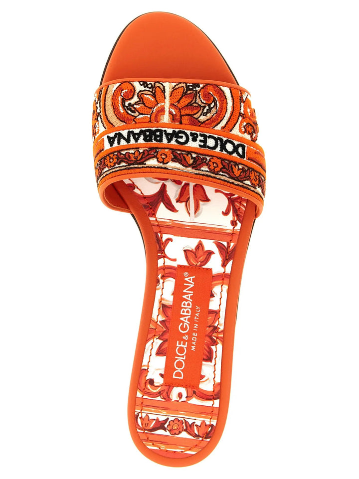 Dolce &amp; Gabbana Orange Cotton Slides