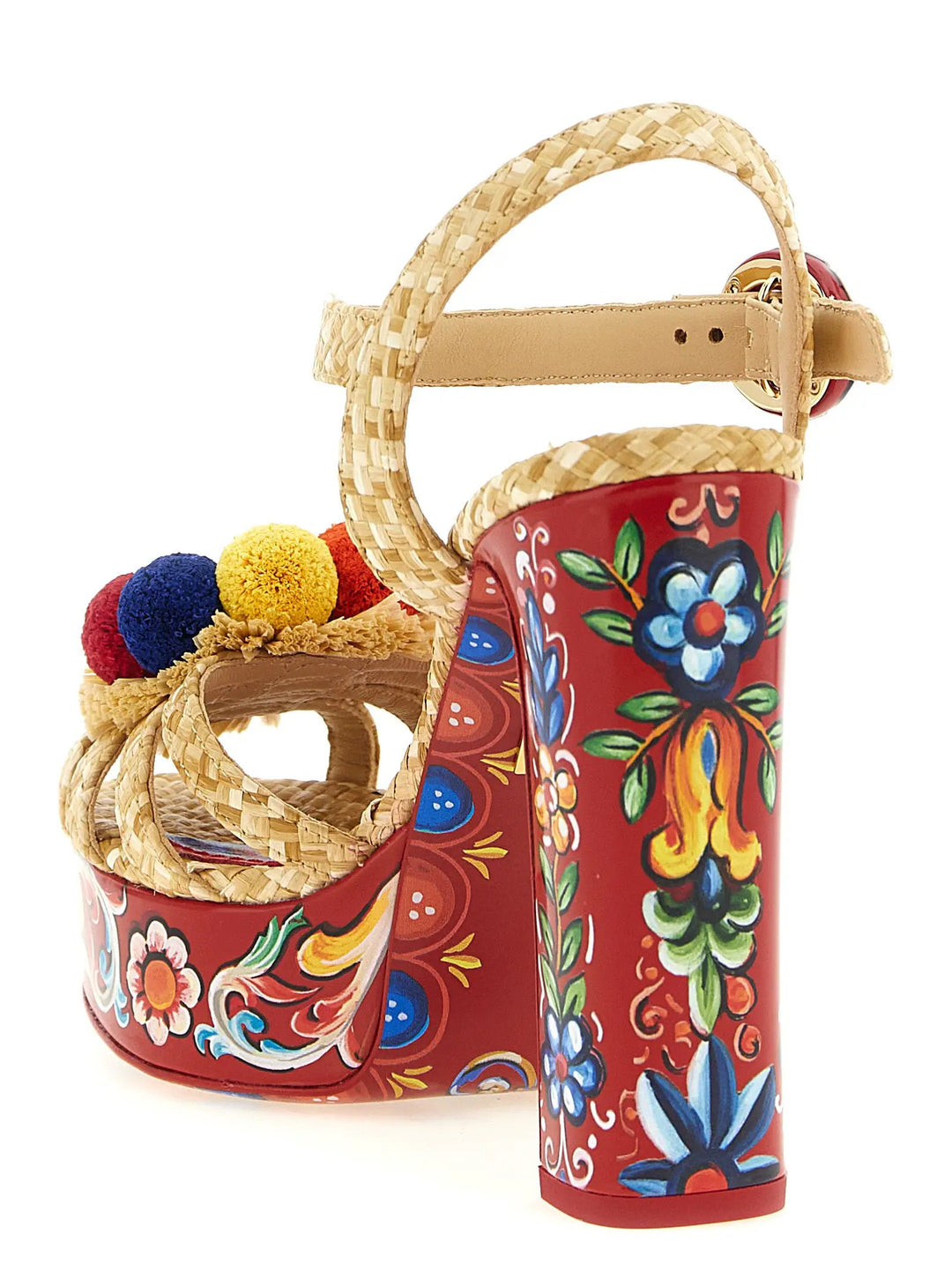 Dolce &amp; Gabbana Multicolor Viscose Stiletto Heel Sandals