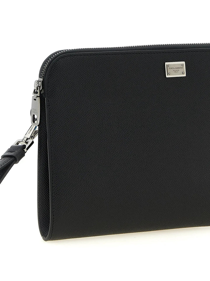 Dolce &amp; Gabbana Black Calfskin Clutch Bag