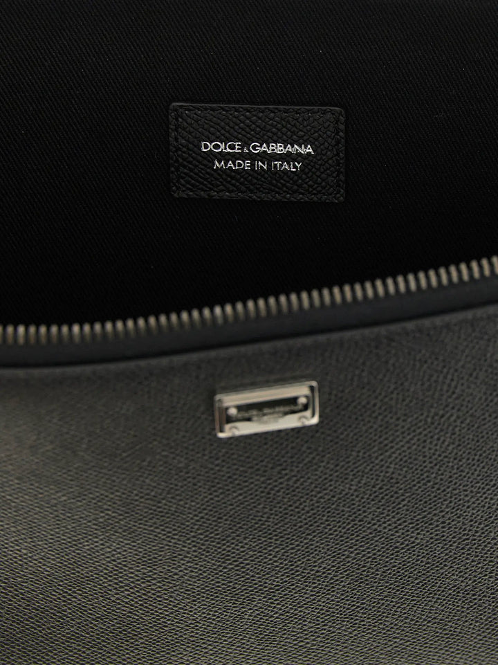 Dolce &amp; Gabbana Black Calfskin Clutch Bag
