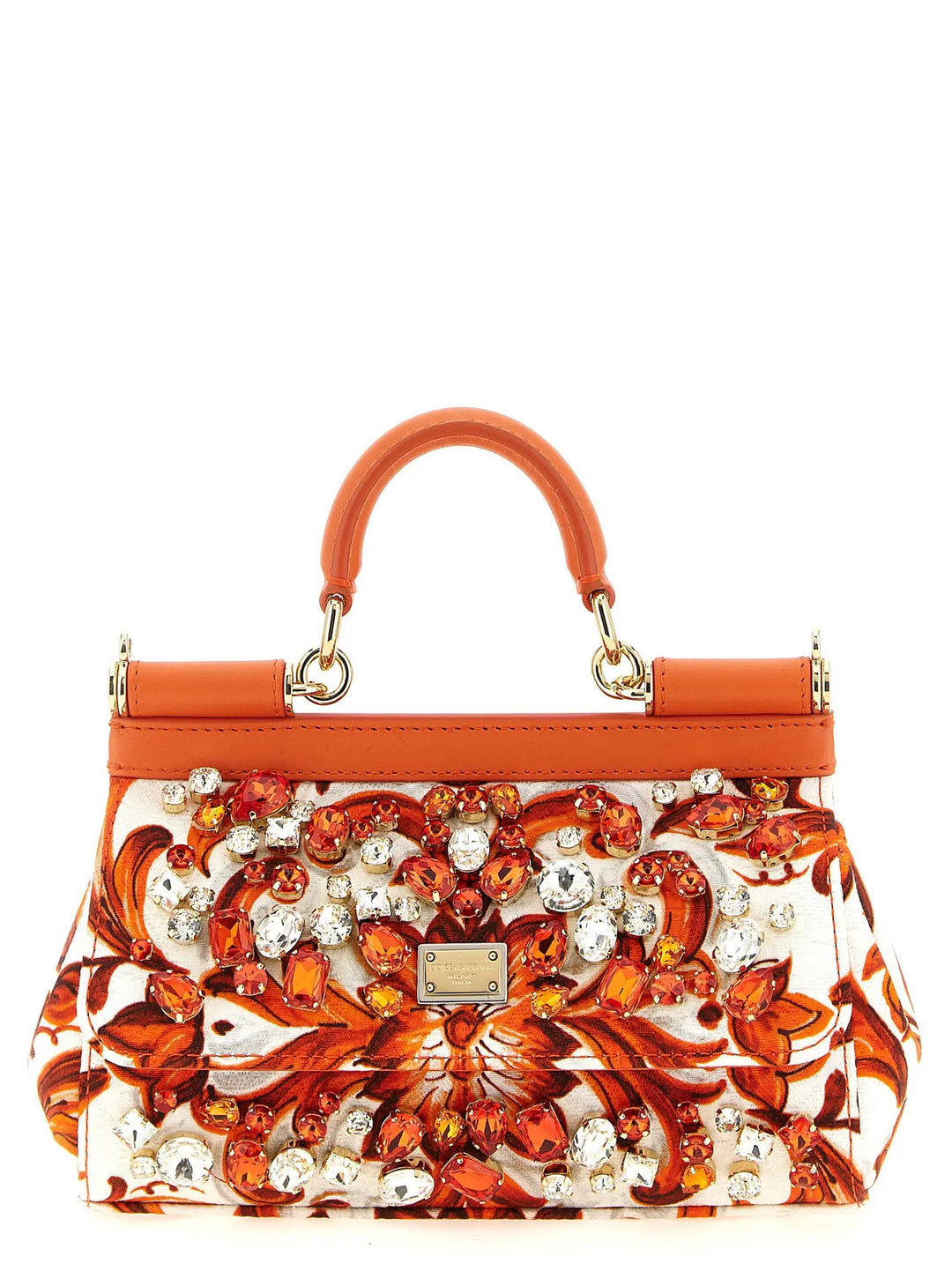 Dolce &amp; Gabbana Orange Cotton Handbag
